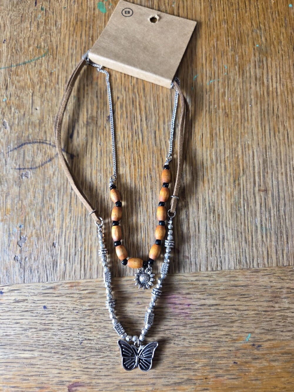 Earthbound Trading Co. Boho Layered Necklace Set with Butterfly & Sunflower...